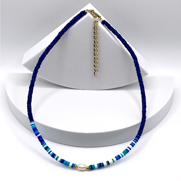 NEW….. Heishi Beaded with Genuine Freshwater Pearl Necklace - Picture 11 of 12